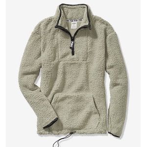 PINK SHERPA QUARTER-ZIP PULLOVER SWEATER